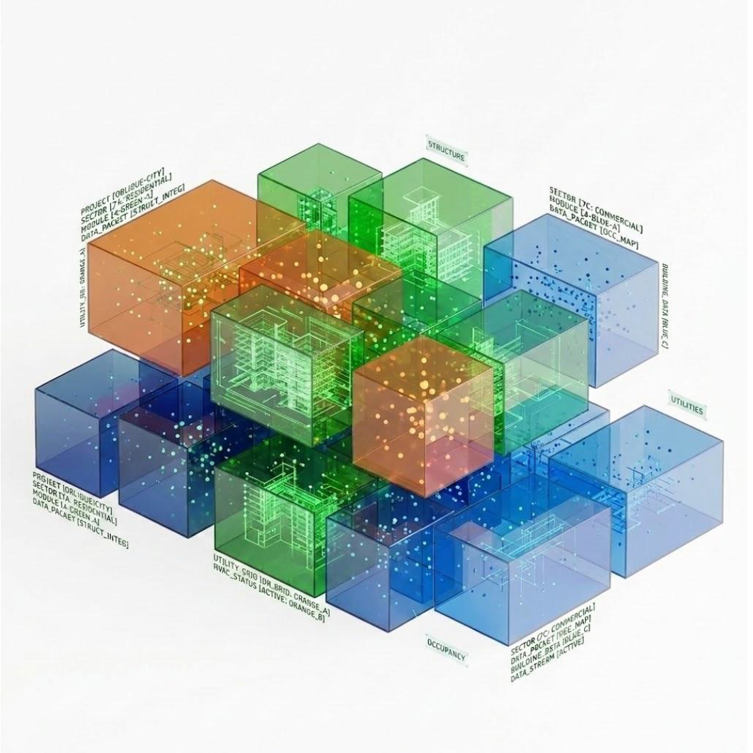 A coloured digital building model created from point-cloud data